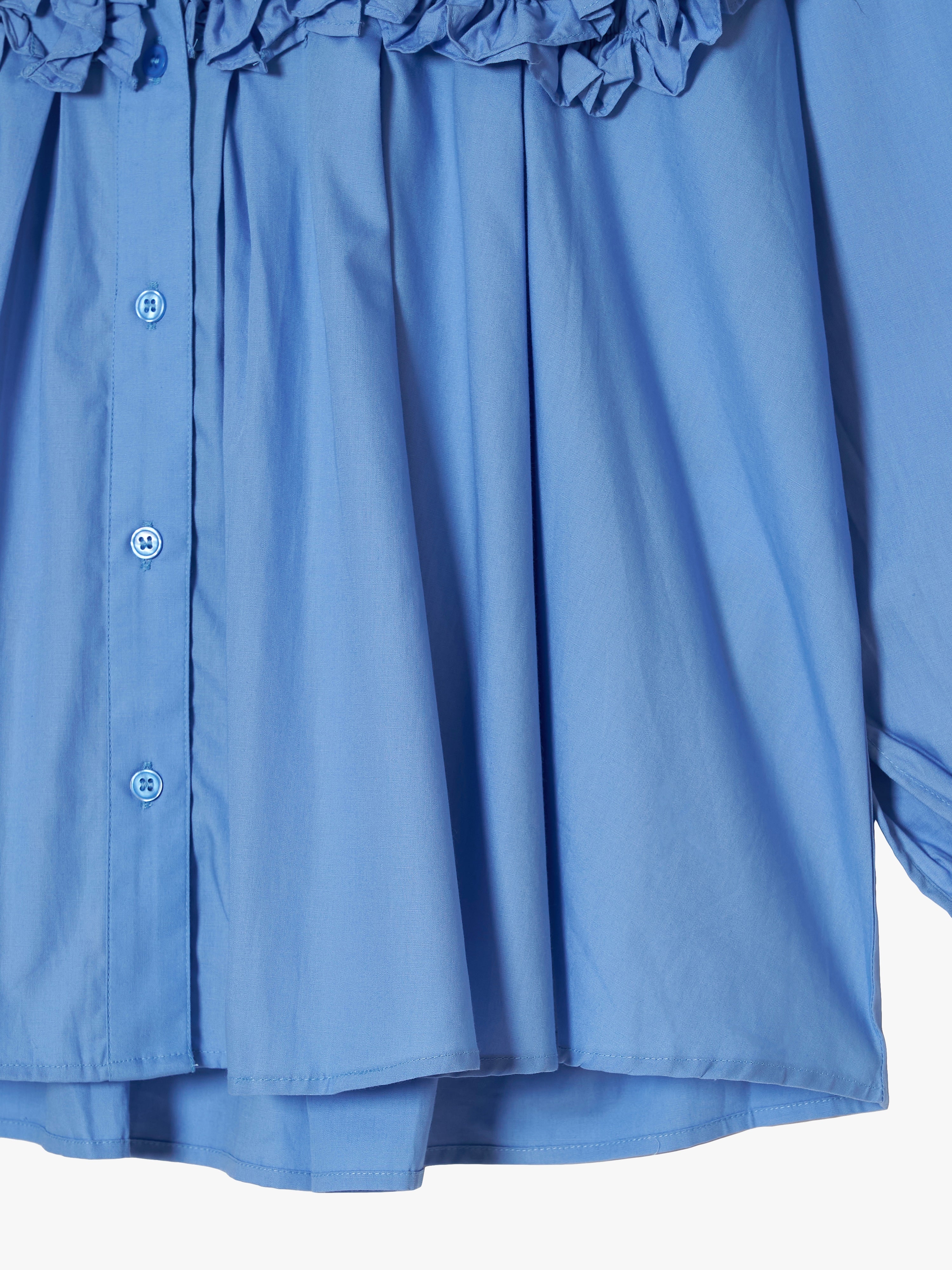 front frill shirts｜BLUE