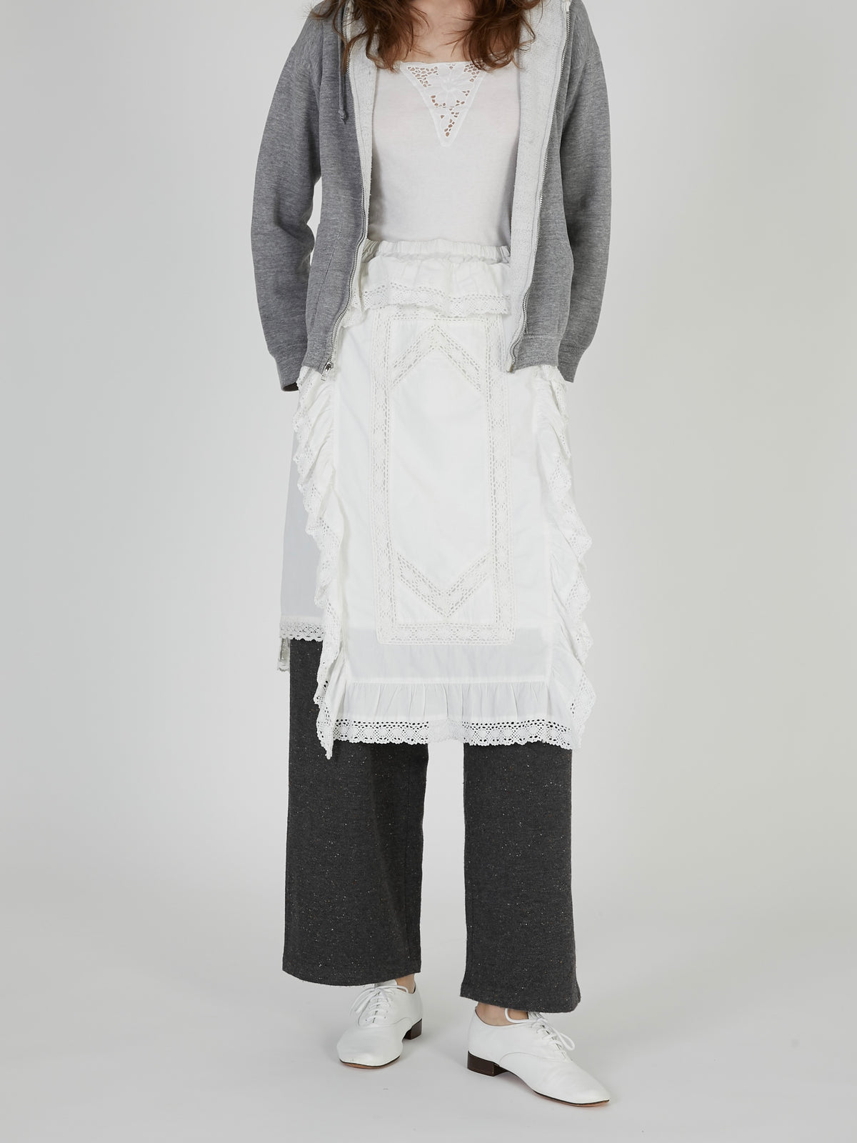rebuild apron skirt｜WHITE