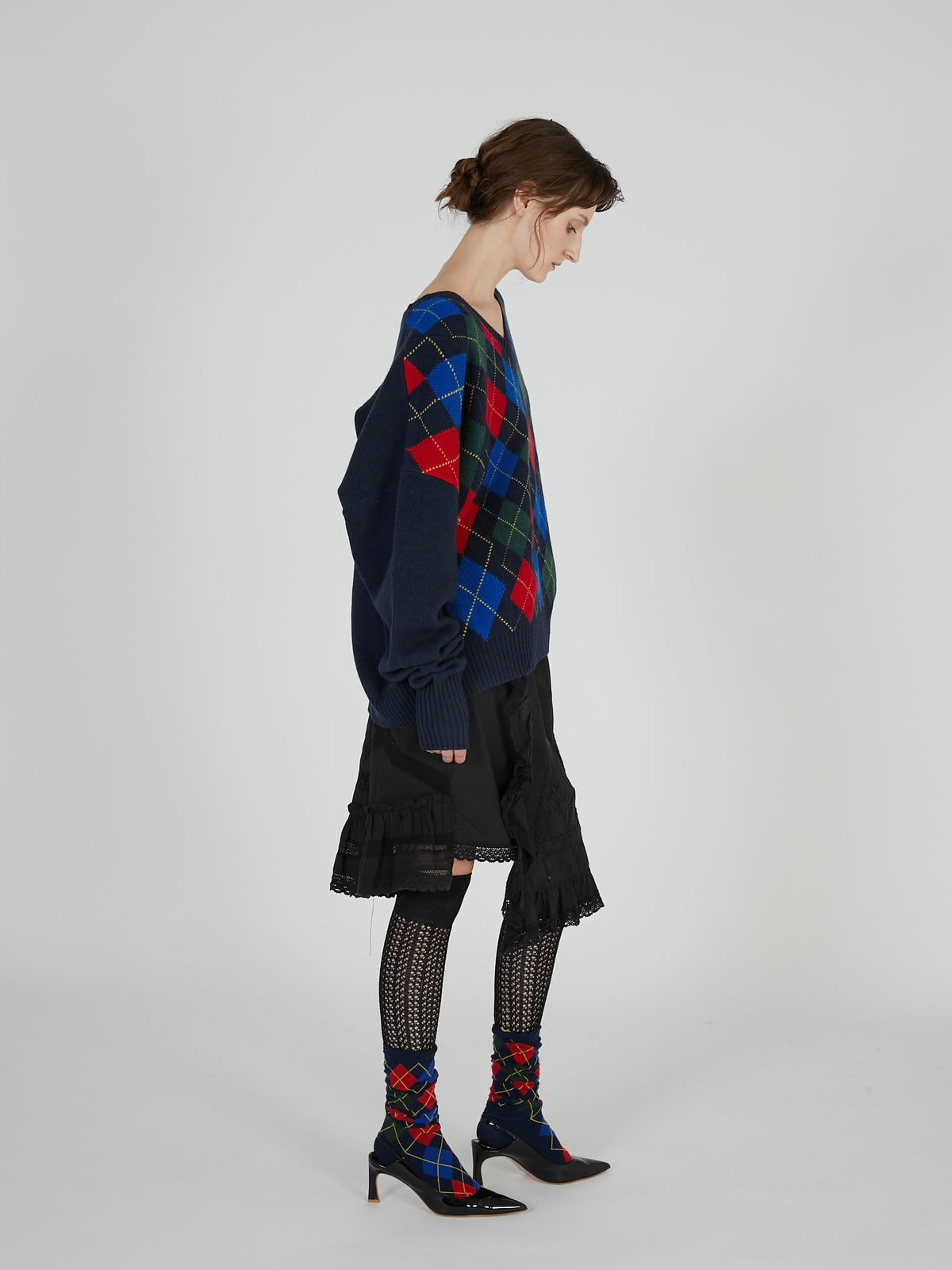 【griguri】argyle big knit｜MULTI