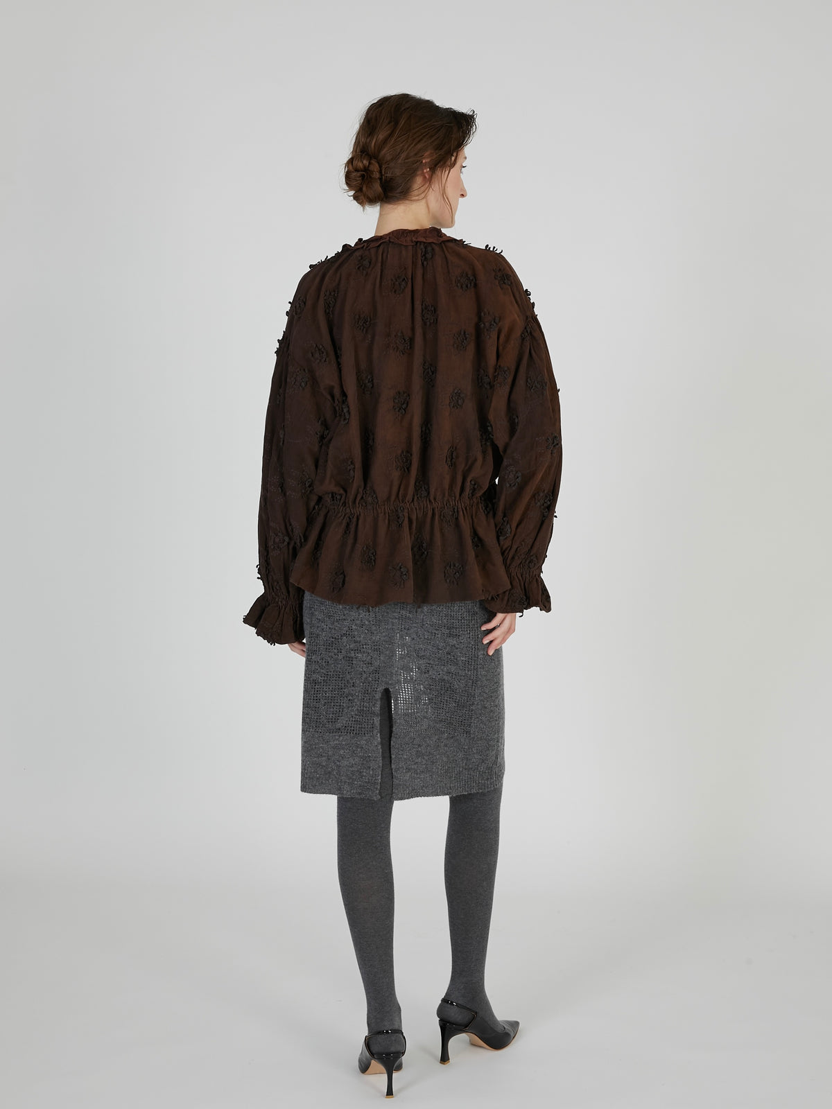3D embroidery corduroy blouson｜BROWN