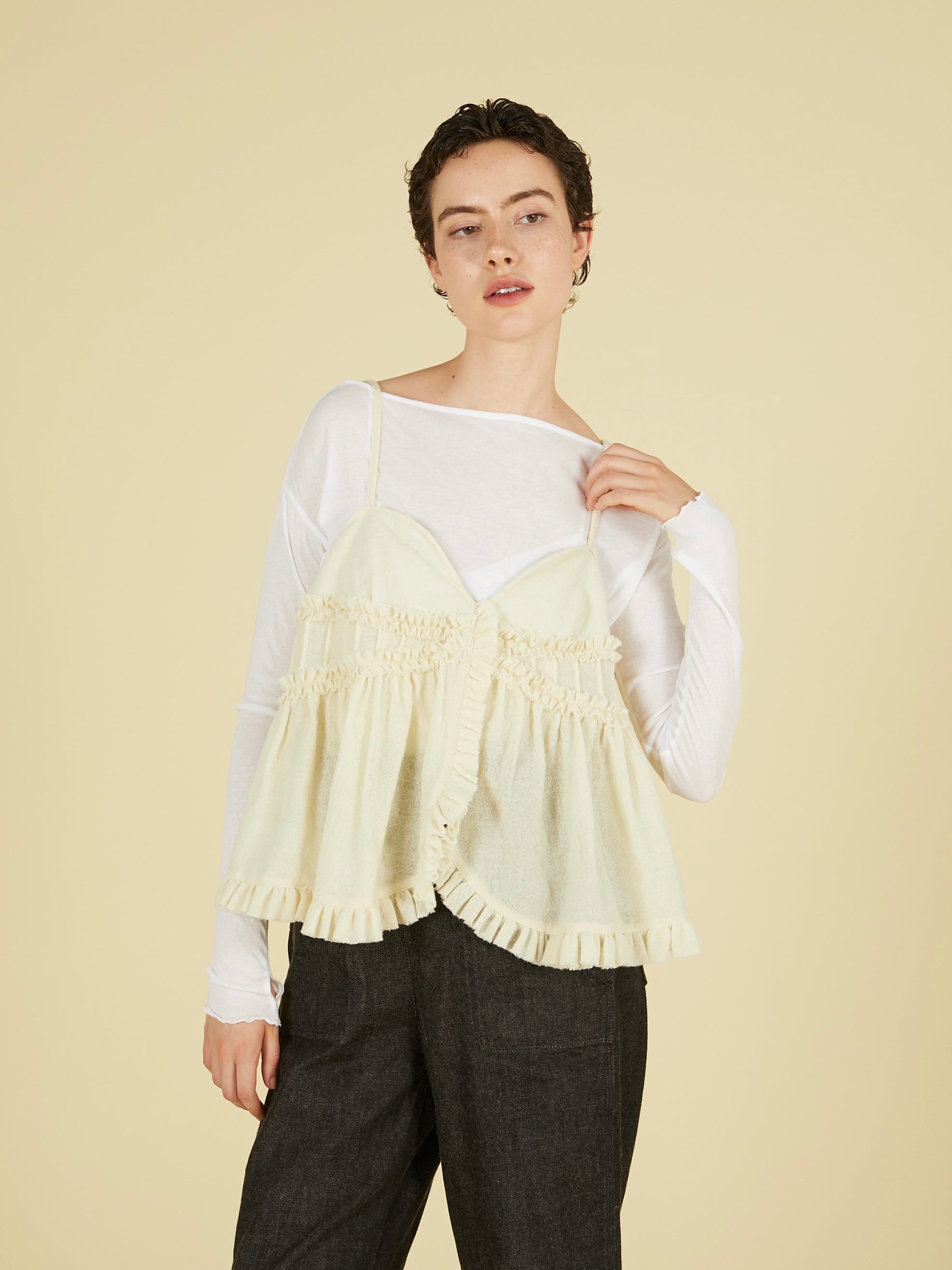 frill monster cami｜IVORY