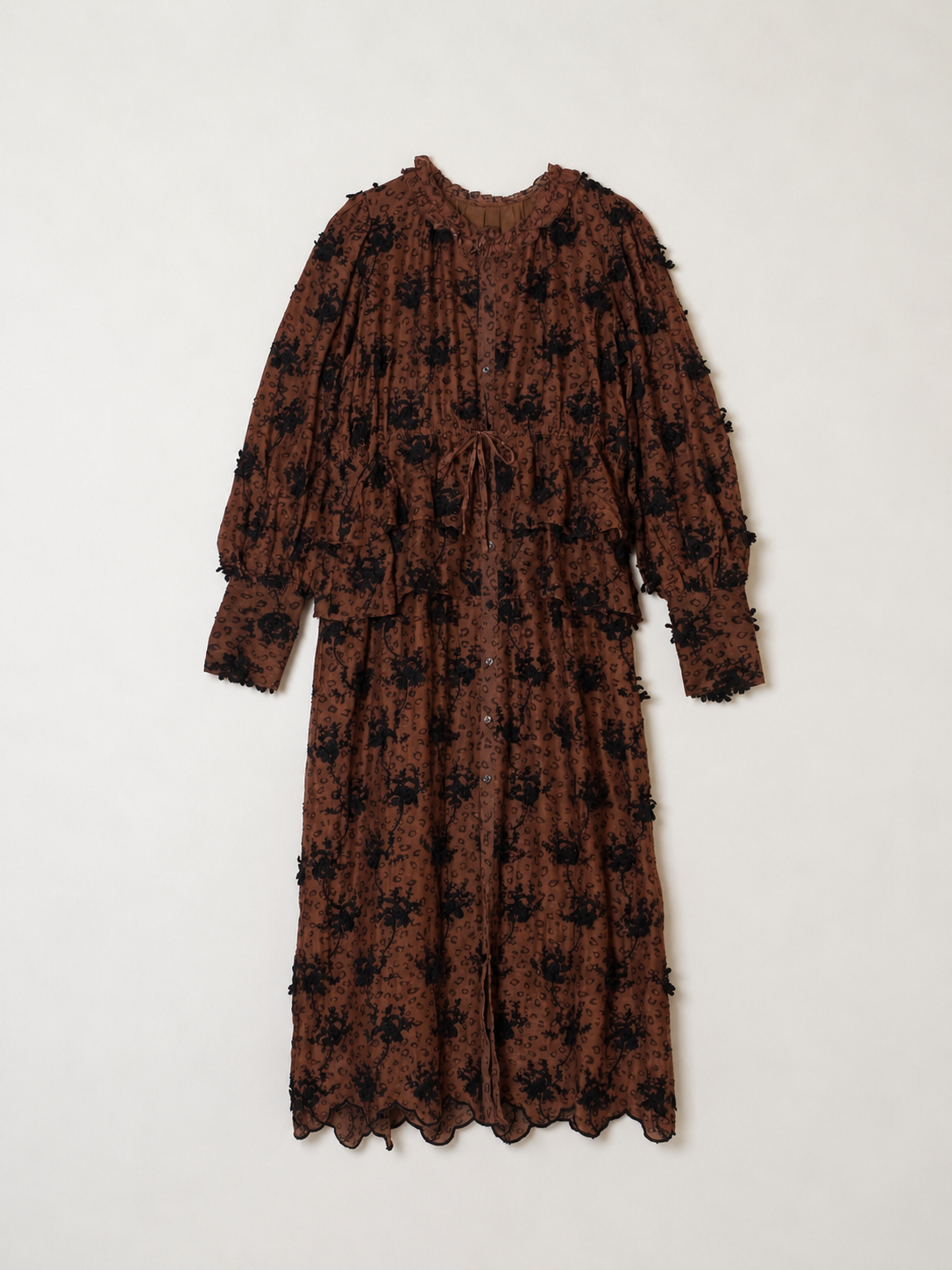 3D embroidery leopard onepiece