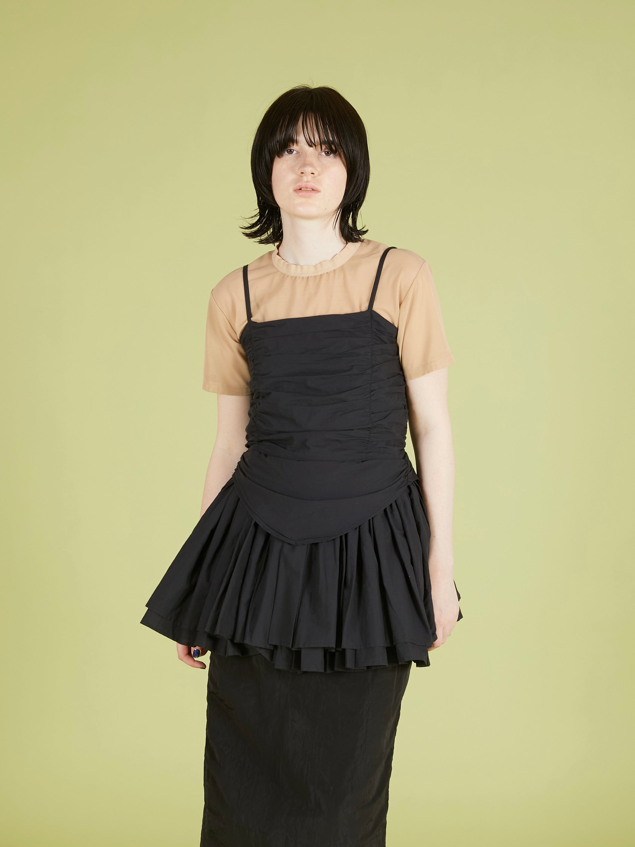 美品 crinkle crinkle crinkle corset cami 黒 corset cami｜BLACK