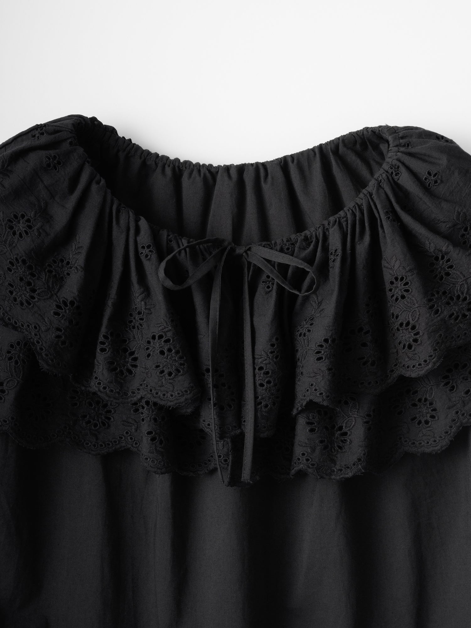 cutwork embroidery blouse｜BLACK