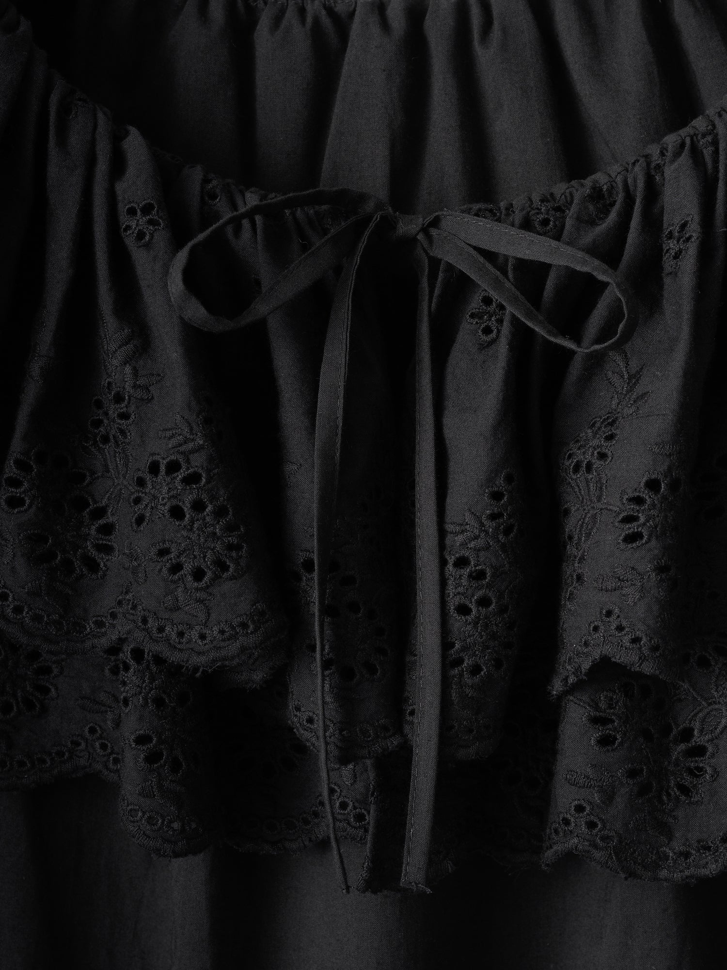 cutwork embroidery blouse｜BLACK