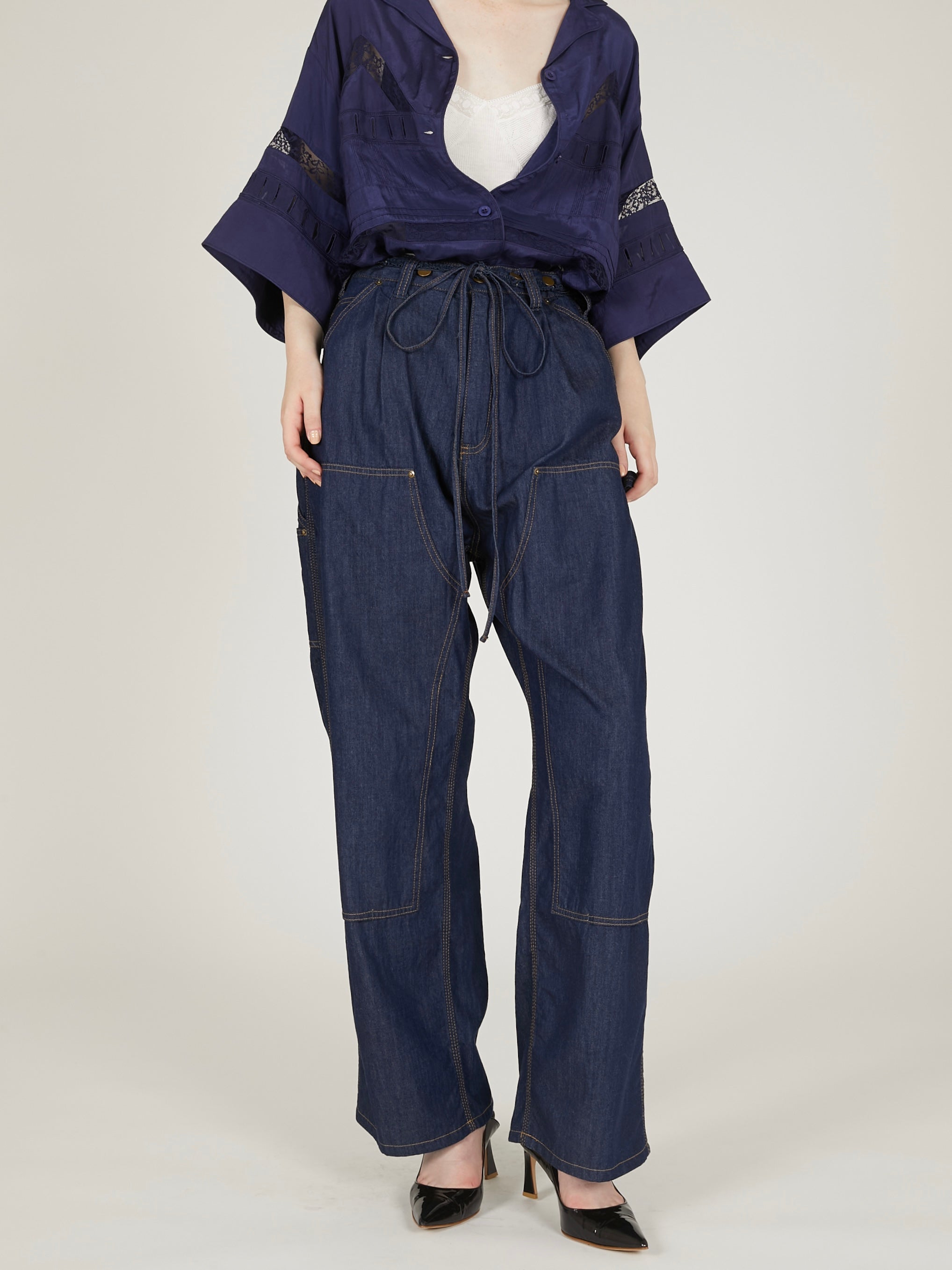 double knee denim｜NAVY