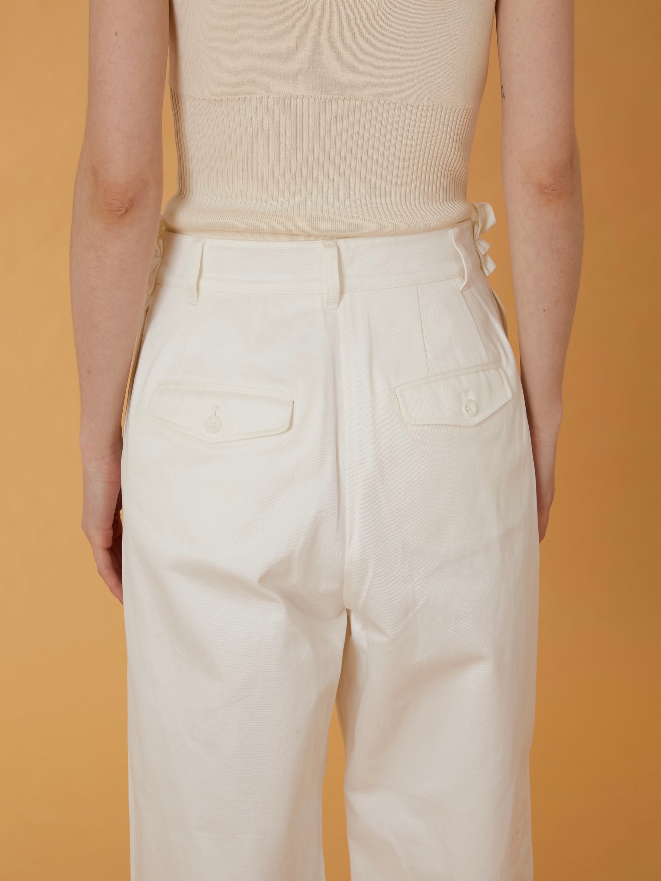 パンツ andwang Frill belt mini pants frill belt chino pants｜WHITE