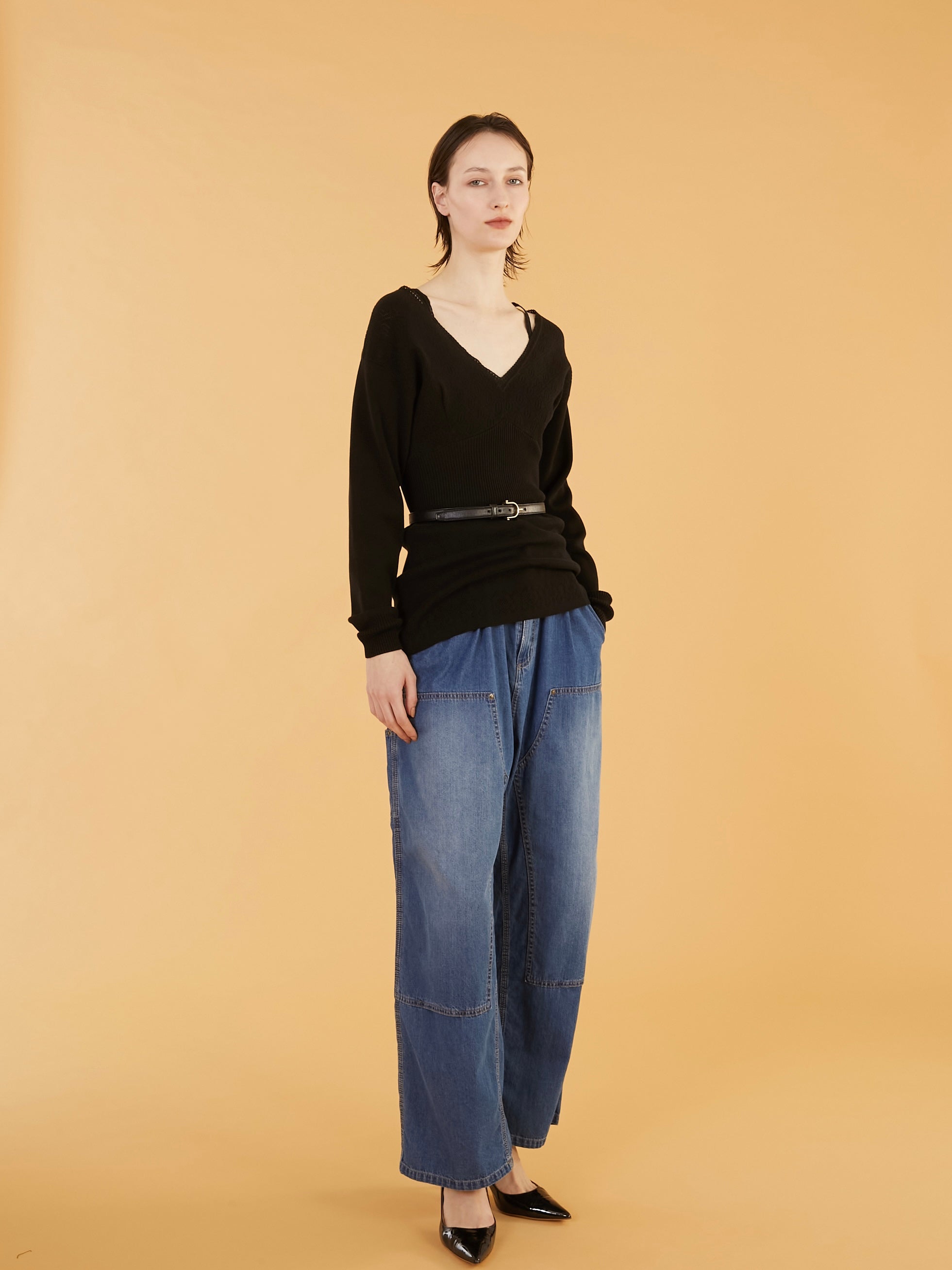 geometric jacquard knit｜BLACK