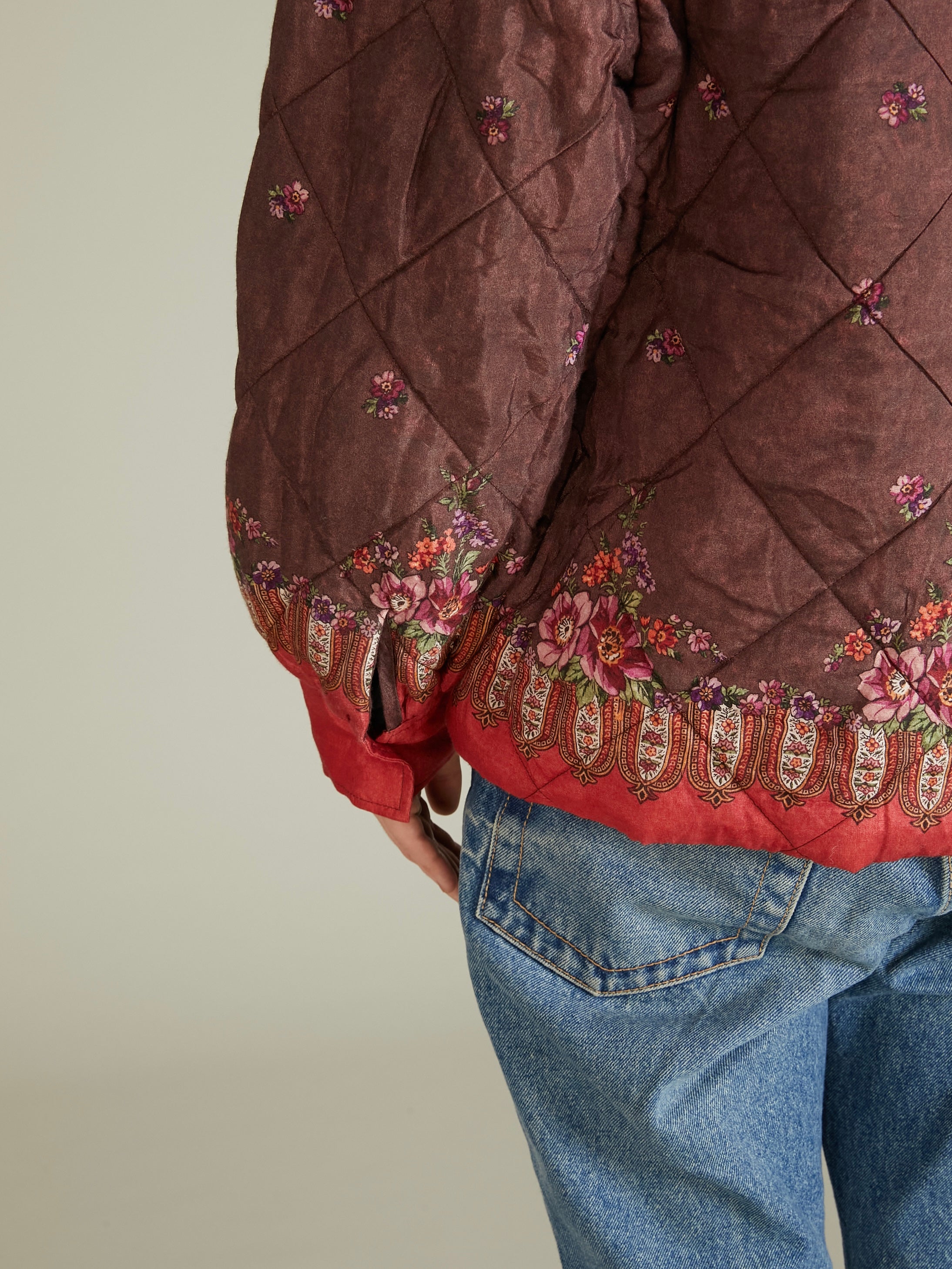 pattern quilt blouson｜RED