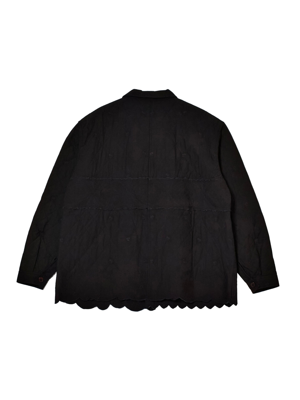 embroidery scallop jacket｜BLACK