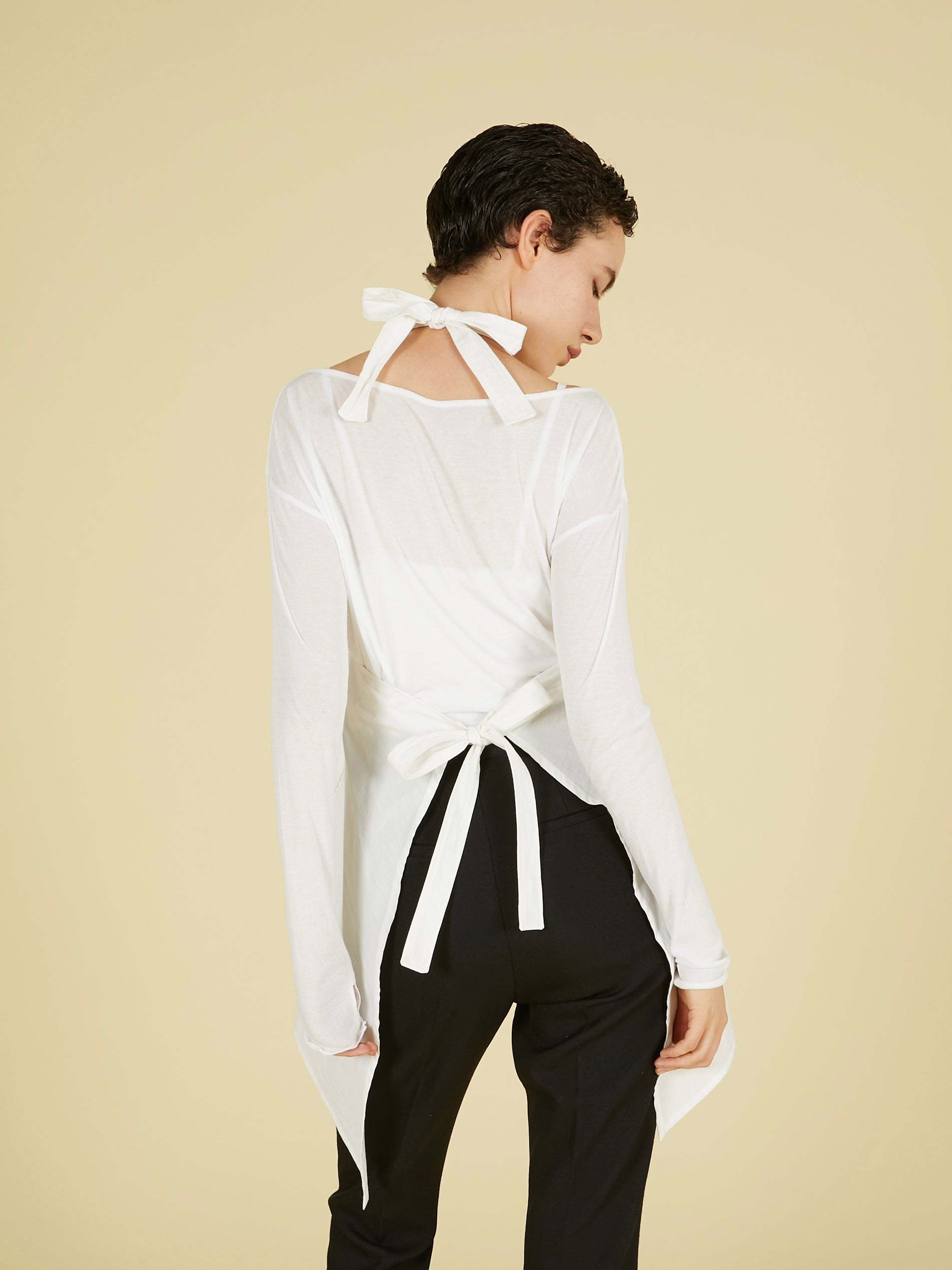 apron gilet blouse｜WHITE