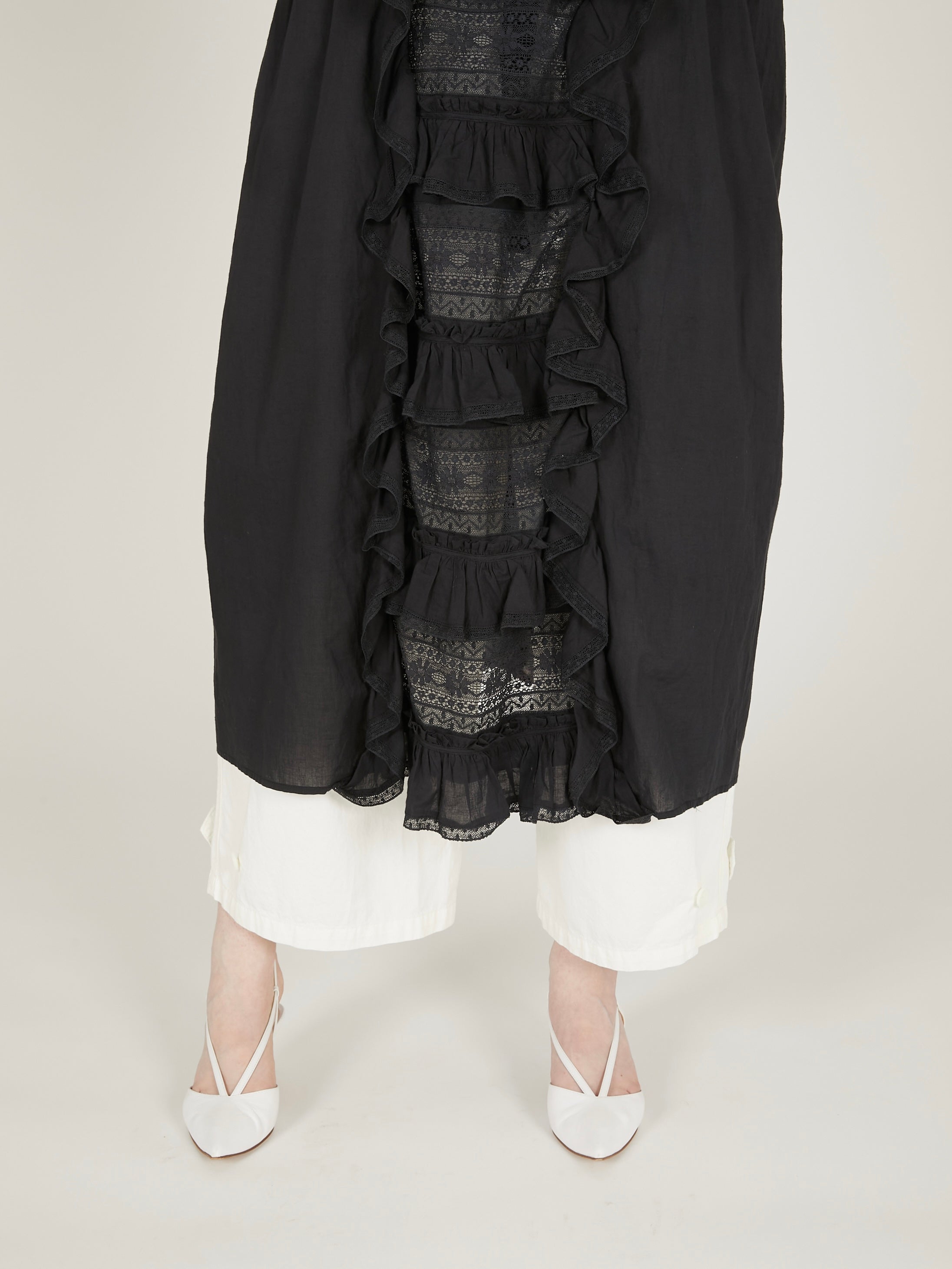 liver lace vintage likecami dress｜BLACK