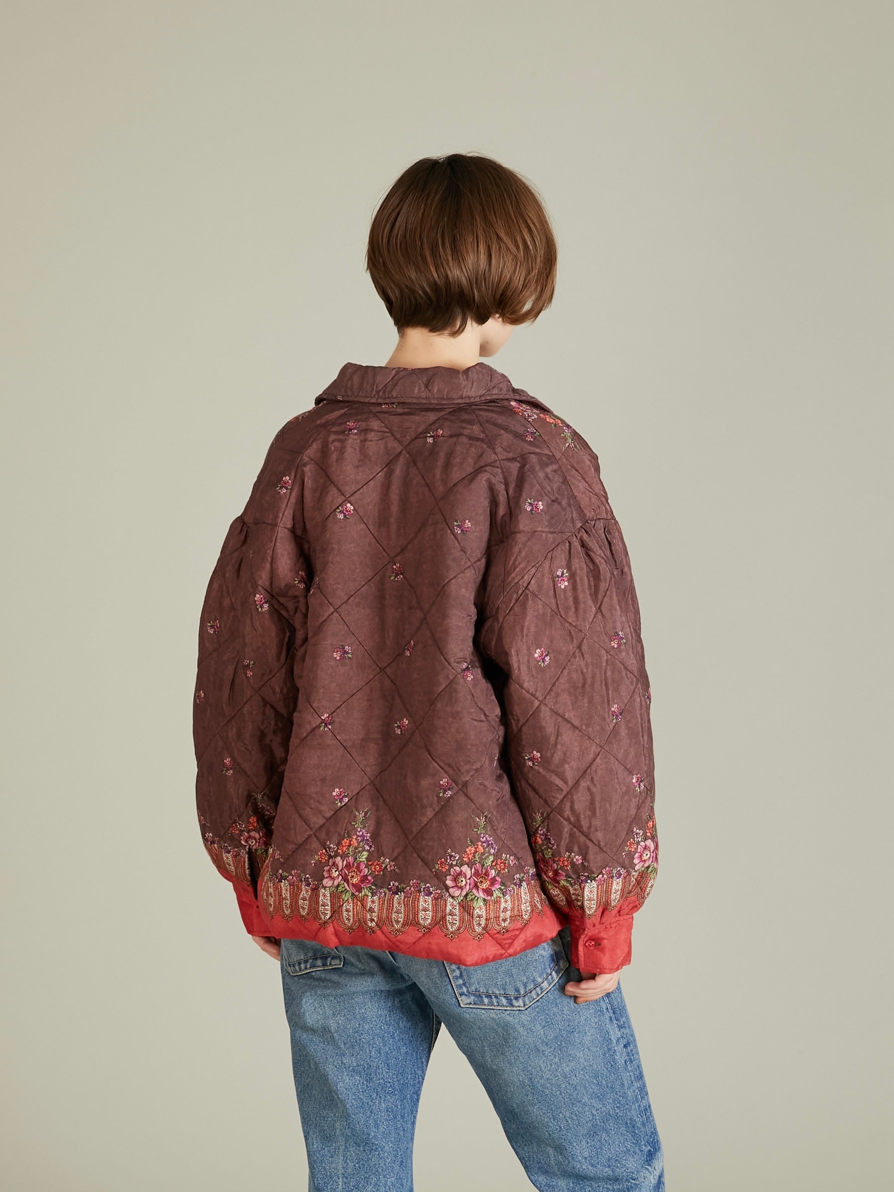 pattern quilt blouson｜RED