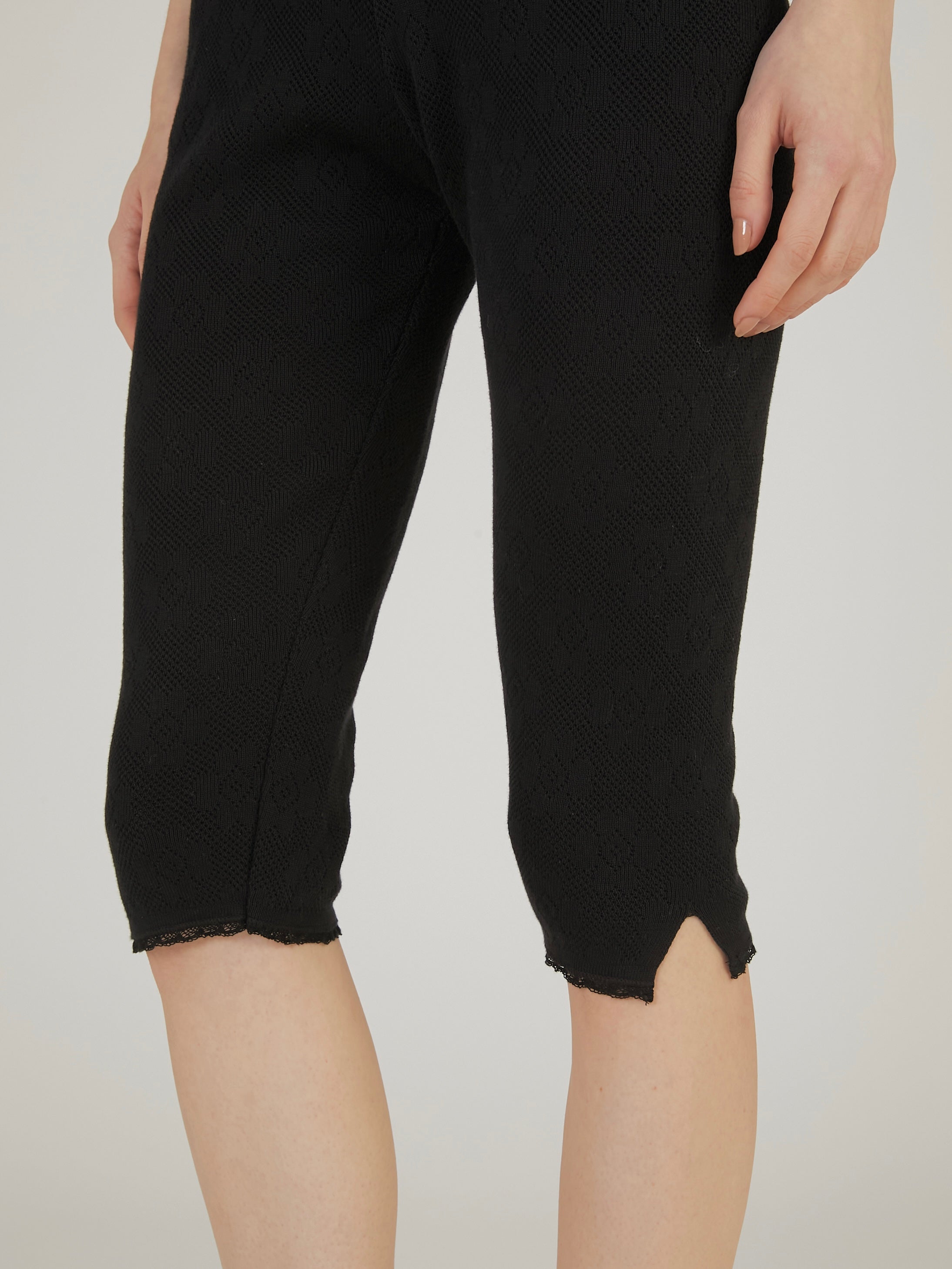 flower jacquard spats｜BLACK