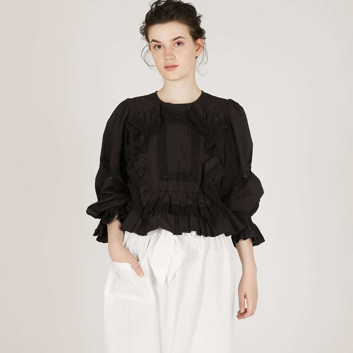 pillow case blouse｜BLACK