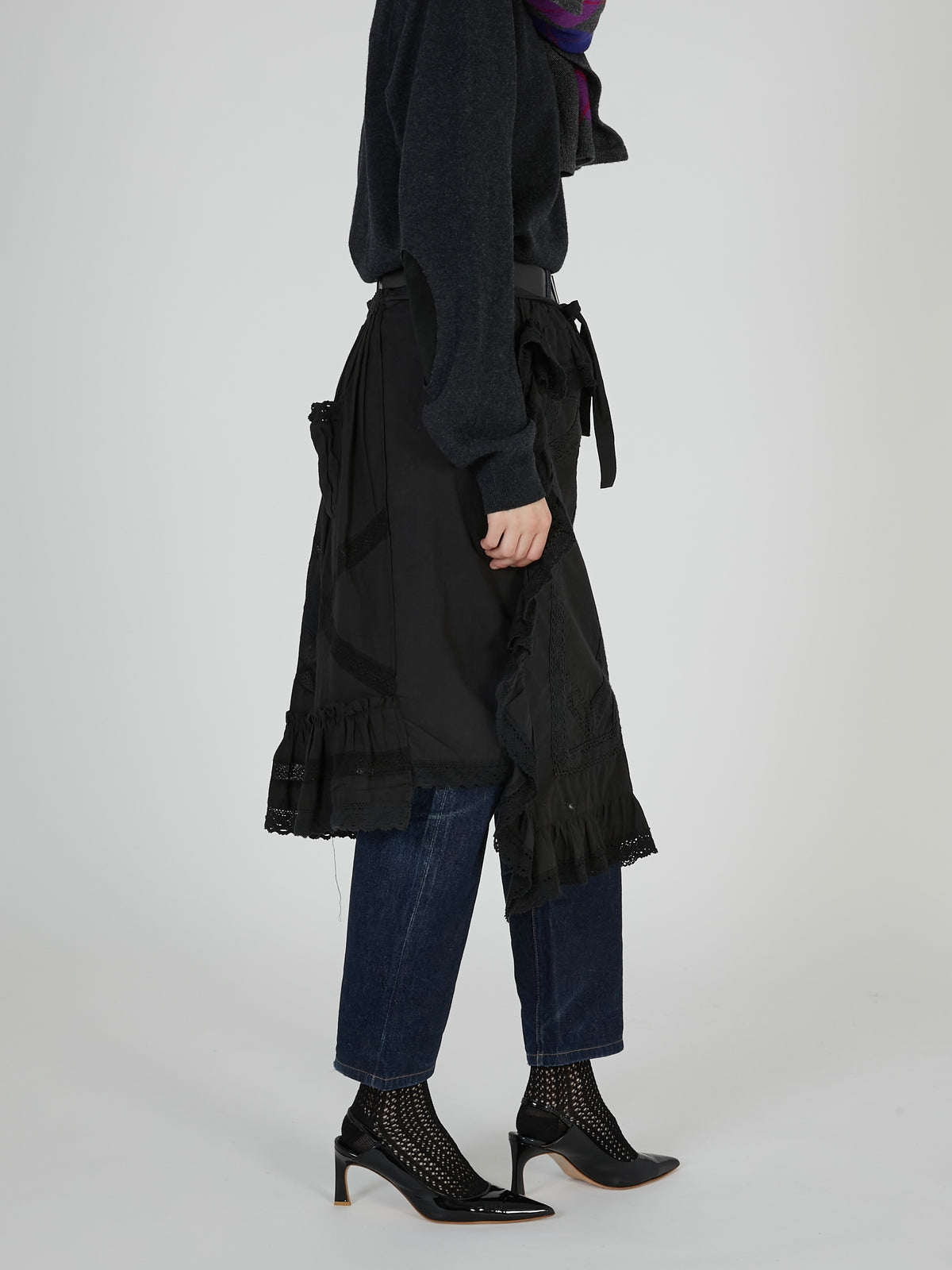 rebuild apron skirt｜BLACK