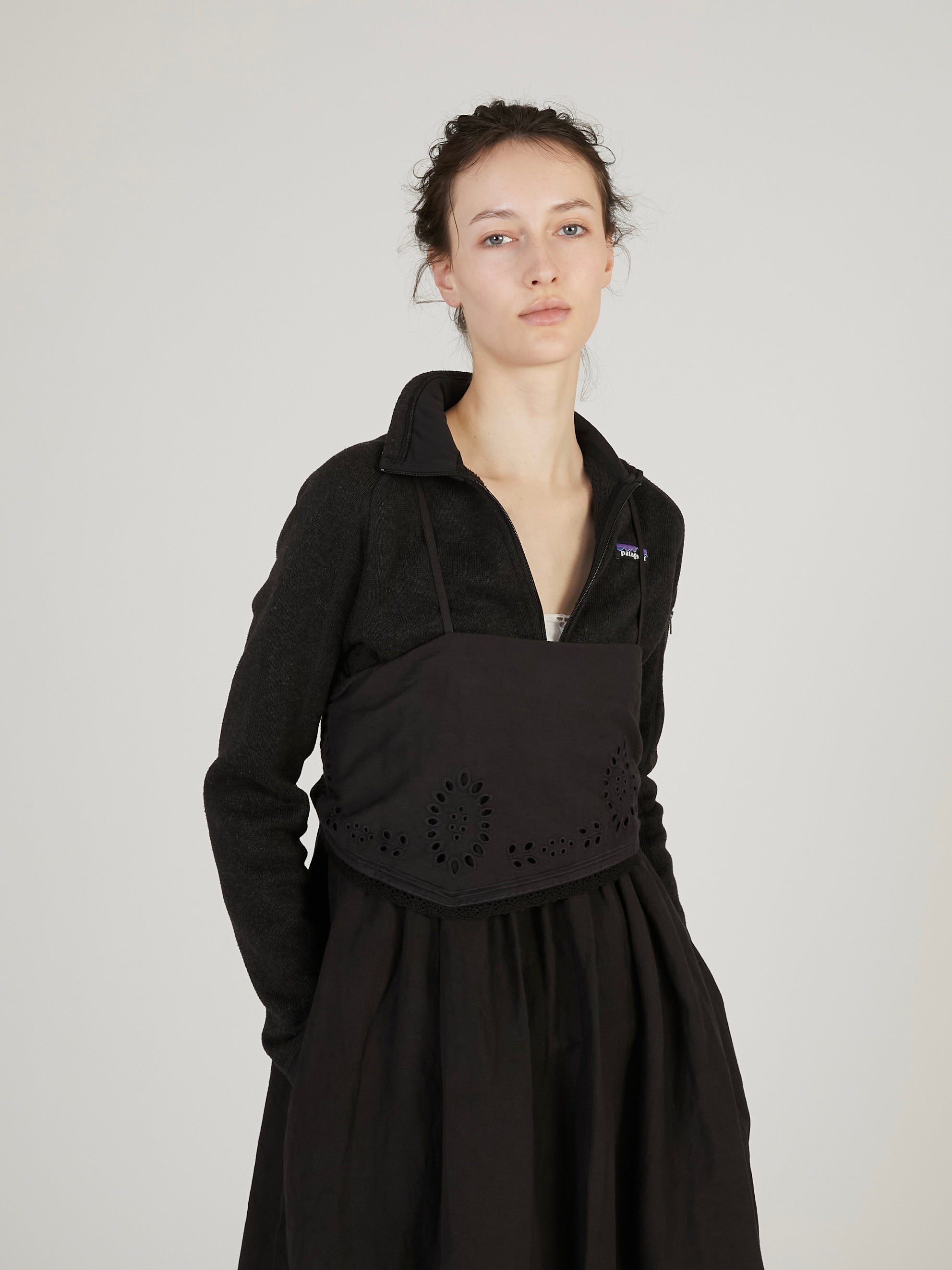 embroidey chief cami onepiece｜BLACK