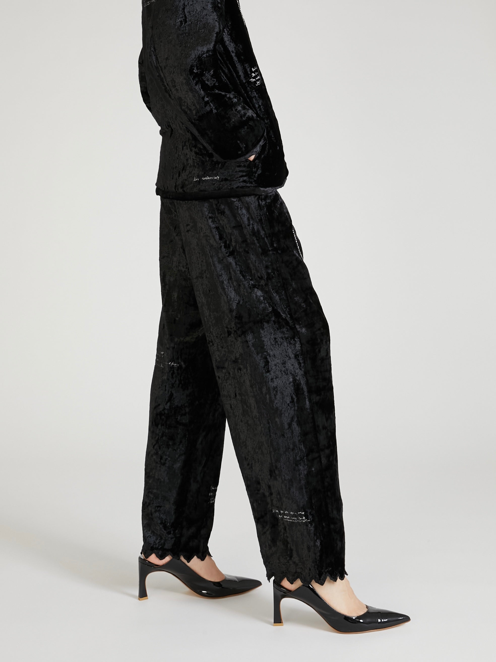 velvet fantasy easy pants｜BLACK