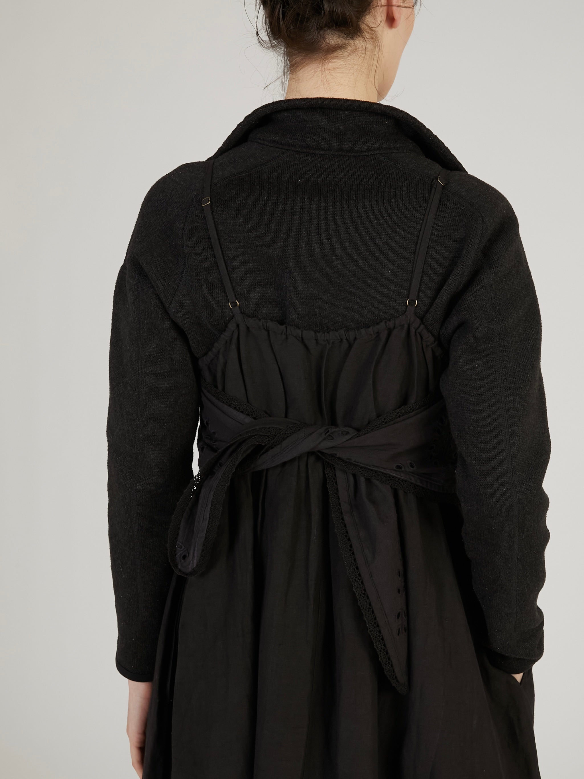 embroidey chief cami onepiece｜BLACK