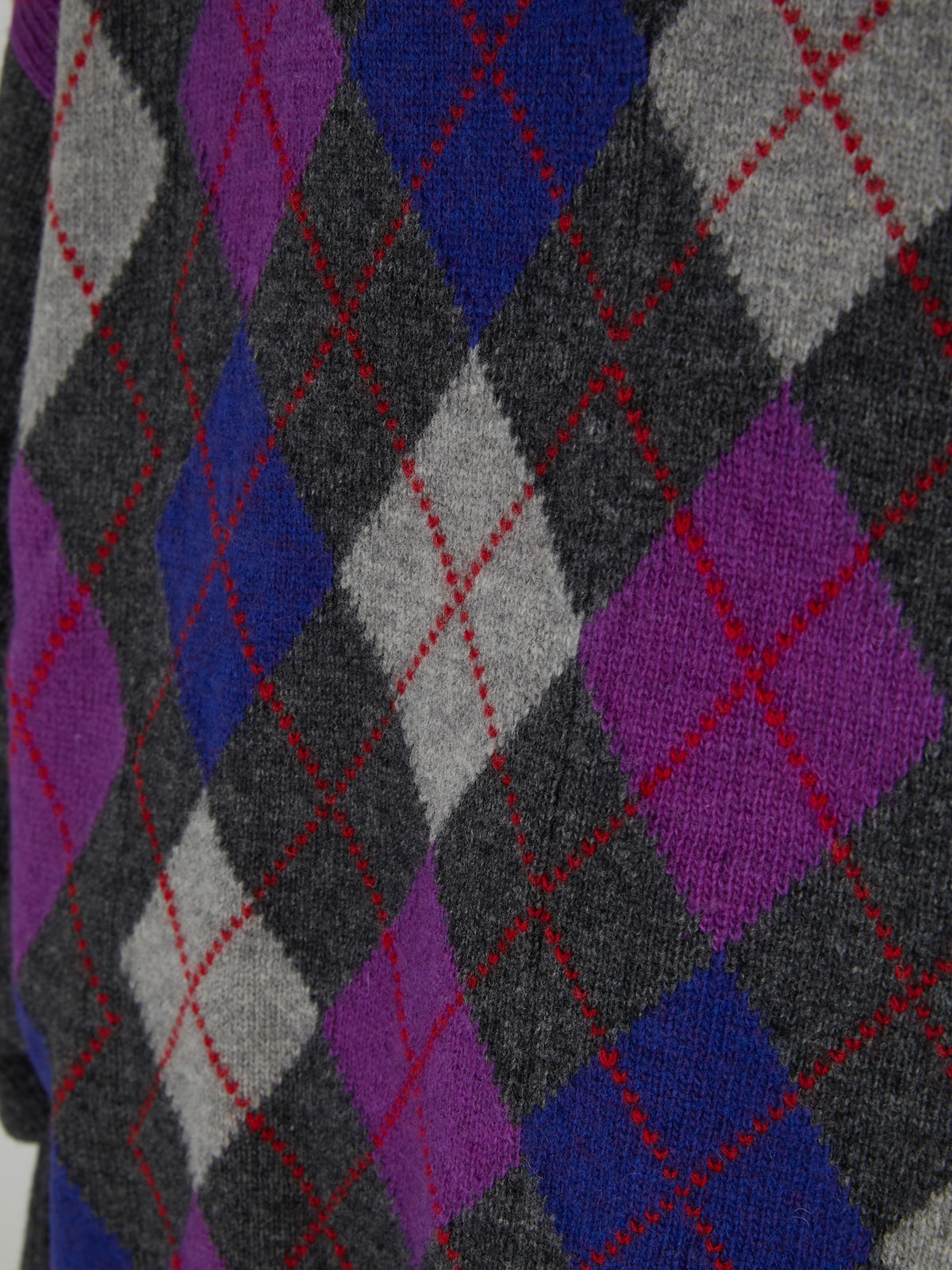 【griguri】argyle big knit｜GRAY
