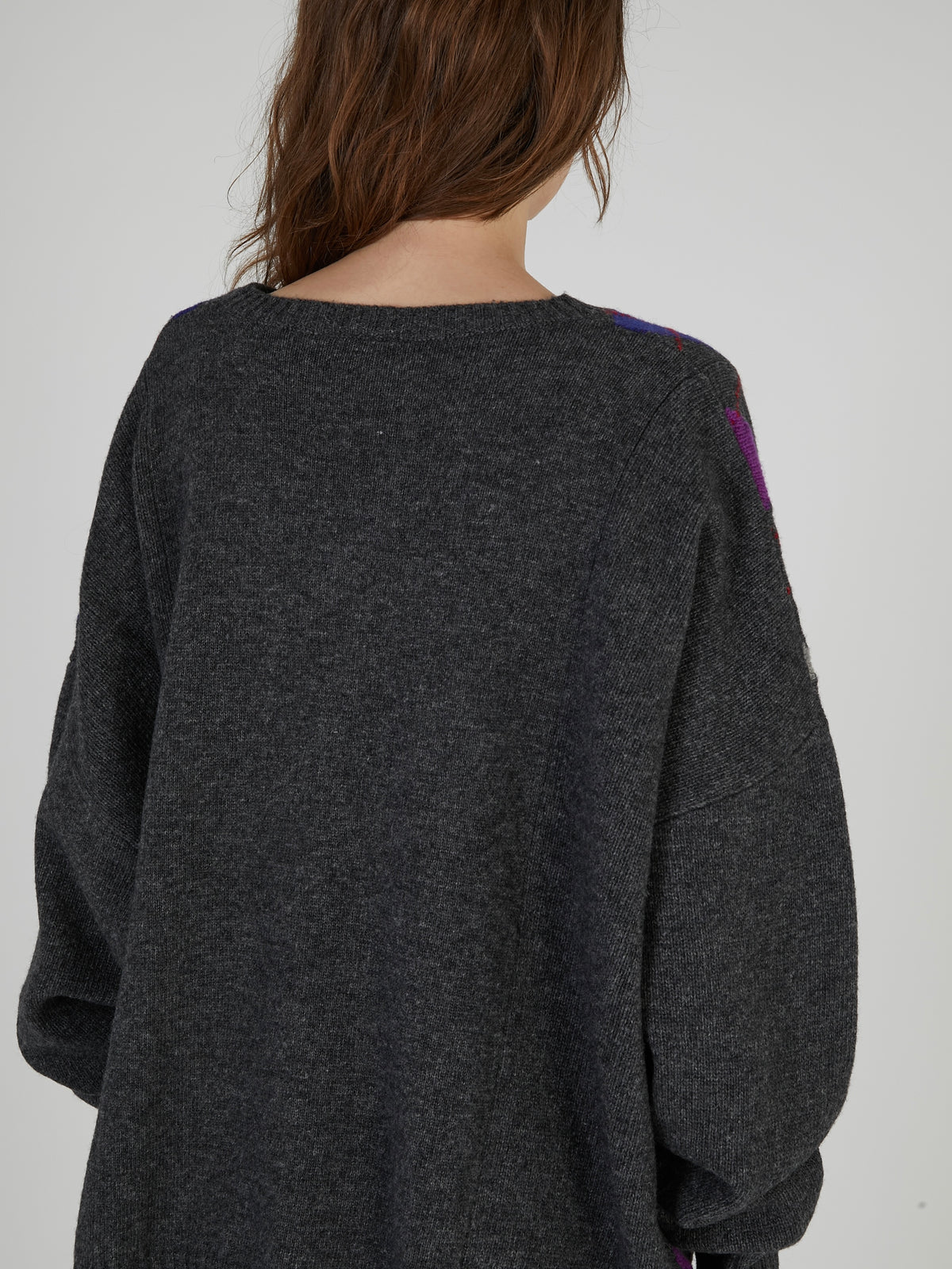 【griguri】argyle big knit｜GRAY