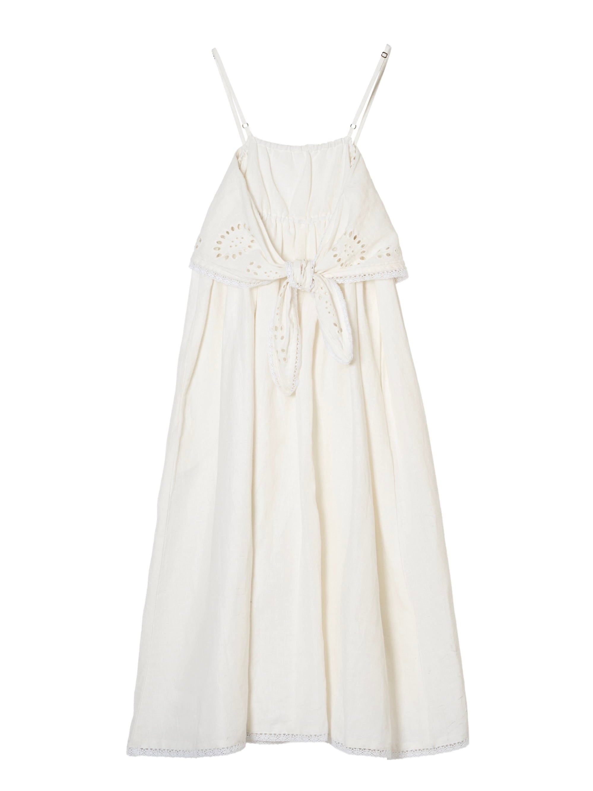 embroidey chief cami onepiece｜WHITE