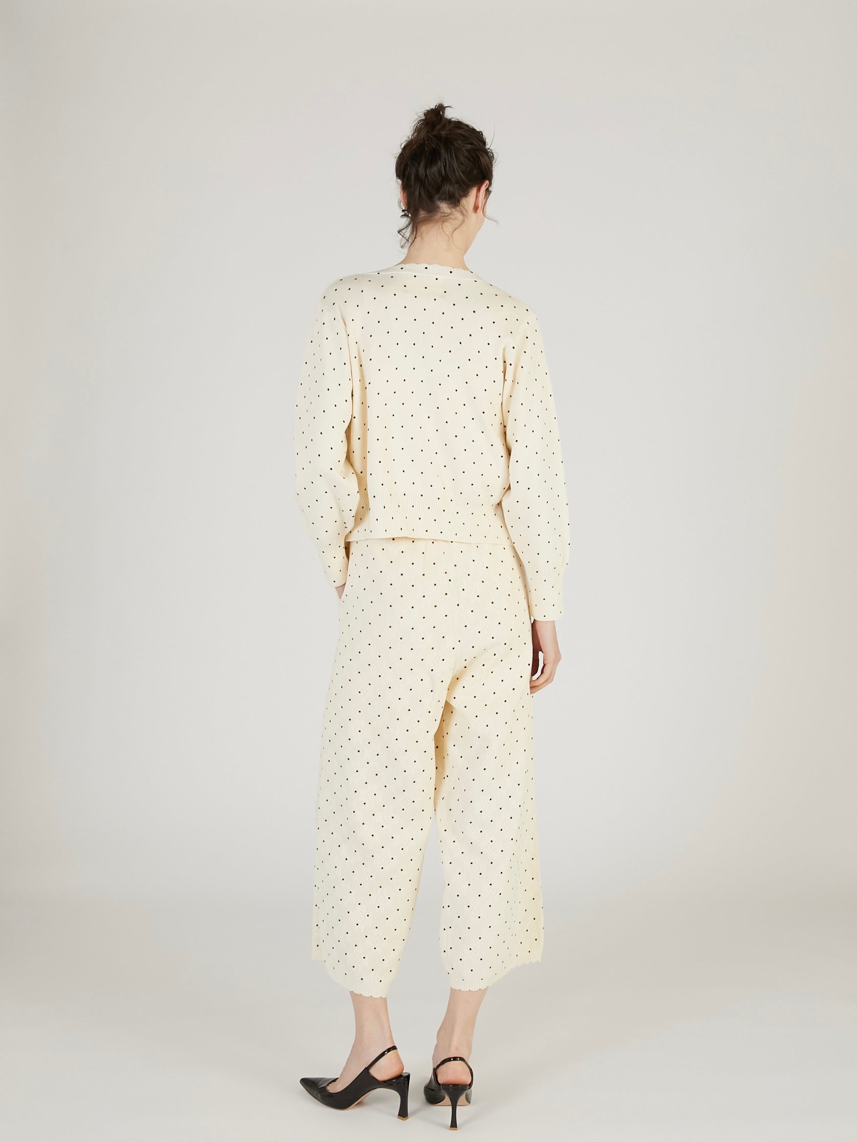 flower Jacquard dot pants｜IVORY
