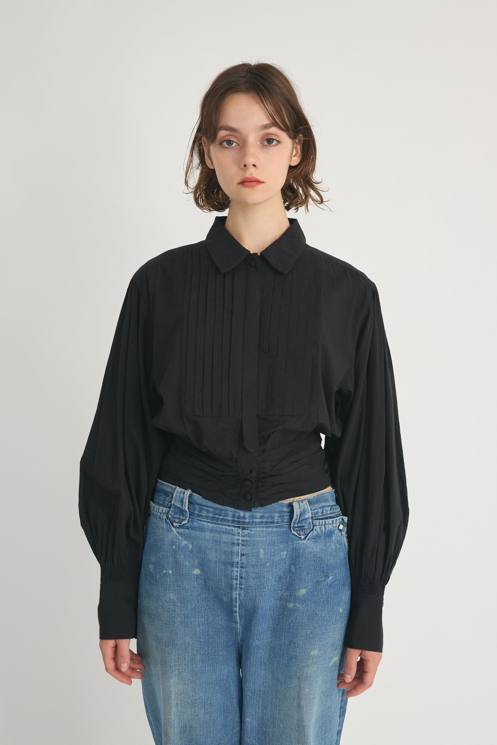 cummerbelt blouse│BLACK