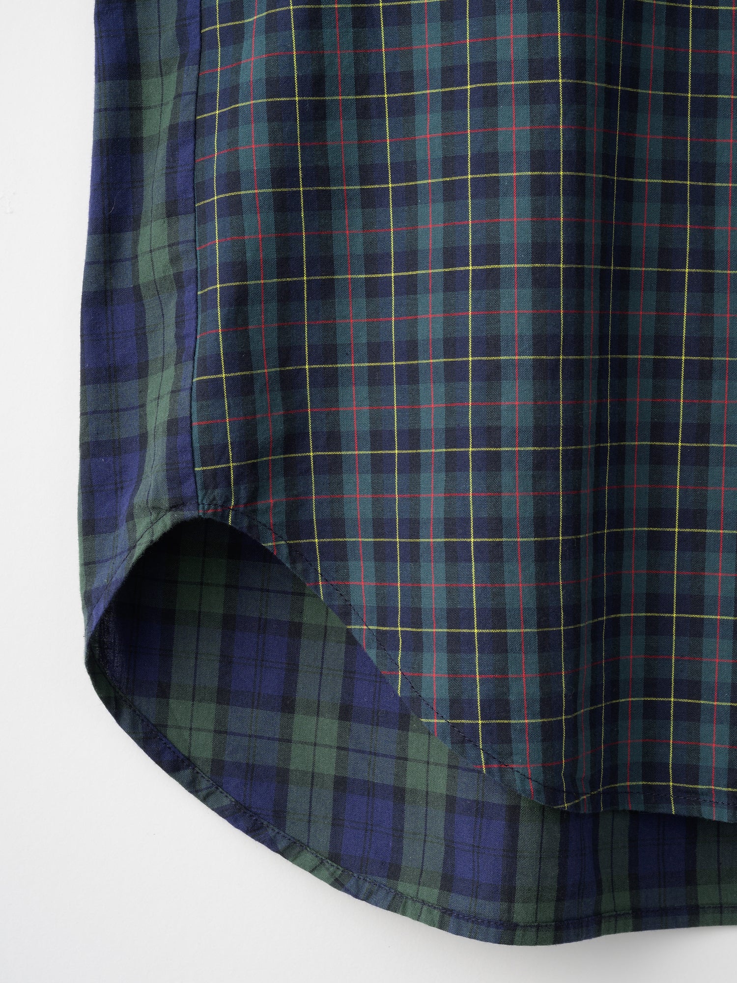 cotton frill collar check shirts ｜GREEN