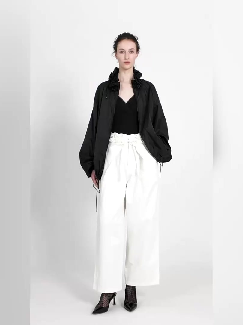 frill belt chino pants｜WHITE