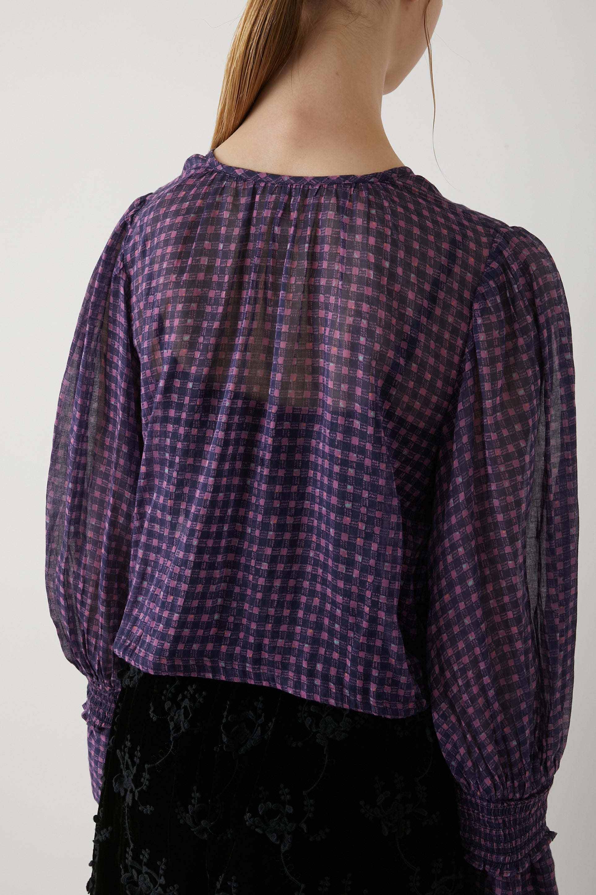 sheer printed blouse │ BERRY