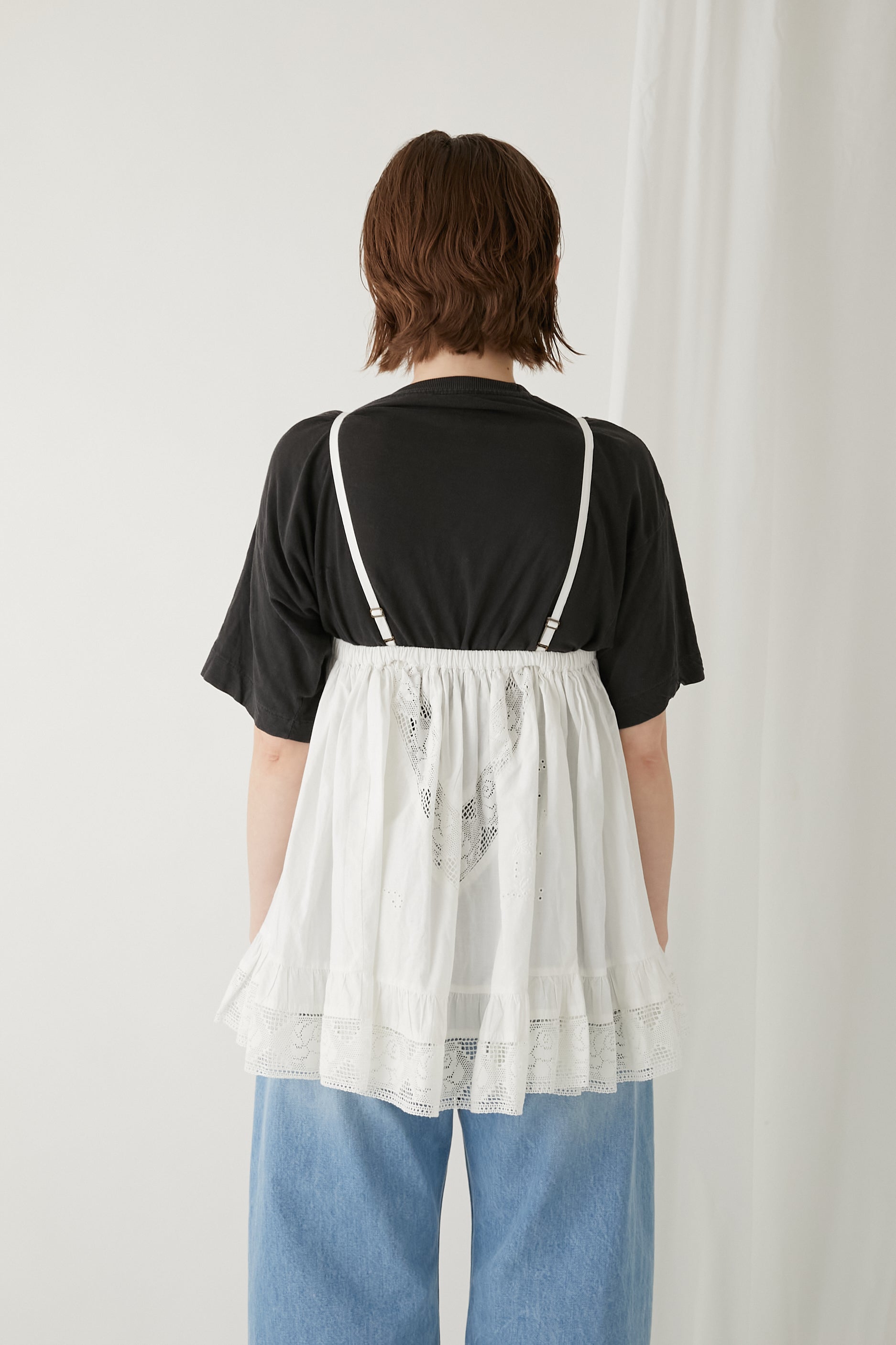 2way embroidery mini skirt │ WHITE
